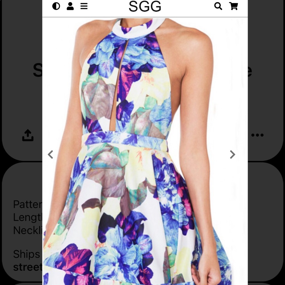 Luxxel floral open back keyhole dress - Picture 2 of 10